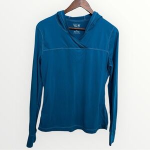 Mountain Hardwear Butter Topper Blue Hooded Pullover Long-Sleeve Women’s Medium